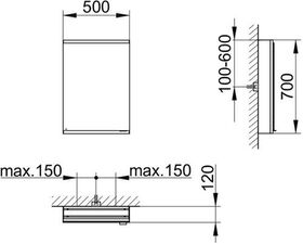 Keuco Spiegelschrank ROYAL MODULAR 2.0 Breite 500mm Höhe 700mm Tiefe 120mm