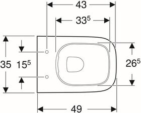 Geberit Wand-Tiefspül-WC SMYLE Square verkürzt geschlossene Form Rimfree weiß