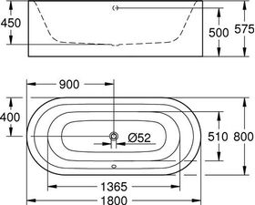 Grohe Freistehbadewanne ESSENCE 1800x800mm m ÜL awe