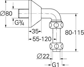 Grohe Abgangsbogen DN 20 chr