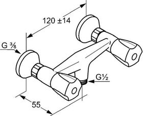 Kludi Brausearmatur STANDARD DN 15 Terralux Griff Metall chr