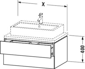 Duravit Konsolenunterschrank L-CUBE 400x620x547mm weiß supermatt