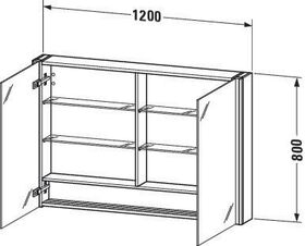 Duravit Spiegelschrank XSQUARE 1200x800x156mm, 27 W weiß hochglanz