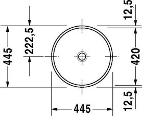 Duravit Einbauwaschtisch ARCHITEC o ÜL o HLB d= 420mm ohne Hahnloch weiß