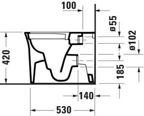 Duravit Stand-Tiefspül-WC WHITE TULIP rimless, Abgang waagerecht weiß