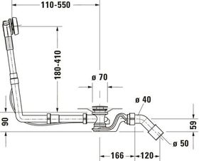 Duravit Ab-/Überlaufgarnitur QUADROVAL chrom