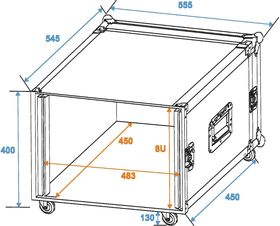 ROADINGER Rack Profi 8HE 45cm mit Rollen