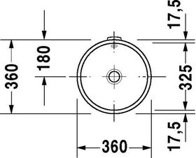 Duravit Einbauwaschtisch ARCHITEC m ÜL o HLB d= 325mm ohne Hahnloch weiß