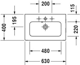 Duravit Möbel-WT ME by Starck compact m ÜL m HLB 630x400mm ohne Hahnloch weiß