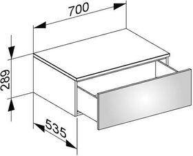 Keuco Sideboard EDITION 400 Fr-Hö 270mm 700x289x535mm we Glas trü kl