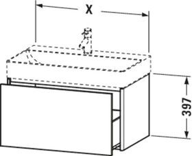 Duravit Waschtischunterbau XSQUARE 397x584x460mm betongrau matt