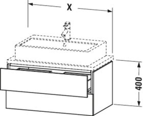 Duravit Konsolenunterschrank L-CUBE 400x620x477mm graphit matt