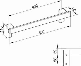 Keuco Haltegriff AXESS silber-eloxiert 500mm