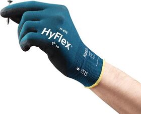 Handschuhe HyFlex® 11-616 Gr.9 grünblau/schwarz EN 388:2016 PSA II 12 PA - VPE: 12