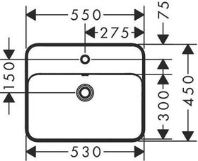 HG Einbauwaschtisch Xuniva Q 550x450mm e HL m ÜL weiß ohne SmartClean