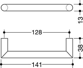 Möbelgriff 562.13B128 PA 98 signalweiß ma 128mm D.13mm HEWI