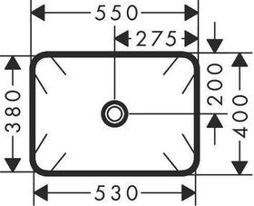 HG Aufsatzwaschtisch Xuniva Q o Hahnloch ohne Überlauf 550x400mm weiß