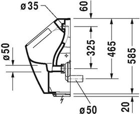 Duravit Elektr.-Uri. ME by Starck rim. 0,5 l Ab wa Bat o Fliege HG weiß