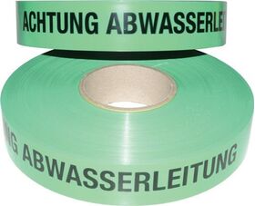 Trassenwarnband Aufdruck Achtung Abwasserleitung B.40mm L.250m grün