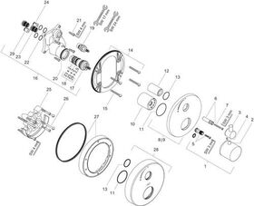 Thermostat AXOR UNO2 Unterputz, mit Abstellventil chrom