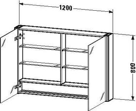 Duravit Spiegelschrank XSQUARE m Be 800x1200x156mm nachtblau seidenmatt