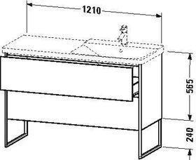 Duravit Waschtischunterbau XSQUARE Be re 805x1210x473mm na-bl seidenmatt