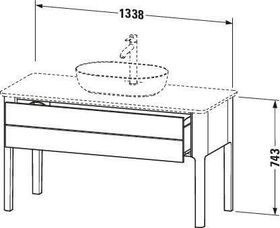 Duravit Waschtischunterbau LUV 1338x570mm 1 Ausz. we sdm ES Ahorn mitte