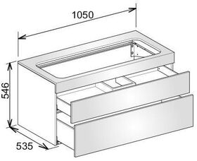 Keuco Waschtischunterbau EDITION 400 1050x546x535mm o HL-Boh we Glas we klar