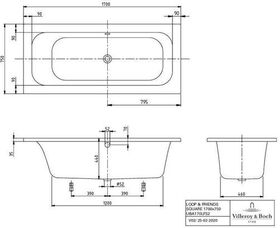 V&B Whirlpoolsystem LOOP & FRIENDS m Loop & Friends BW R-eck 170x75 Te Pos