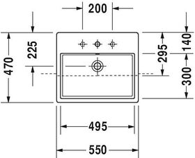 Duravit Halbeinbauwaschtisch VERO AIR m ÜL HLB 550x470mm 1 Hahnloch weiß