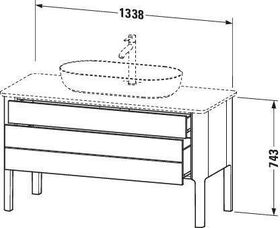 Duravit Waschtischunterbau LUV 1338x570mm 1 Az 1 Schubk No we sdm ES Ah