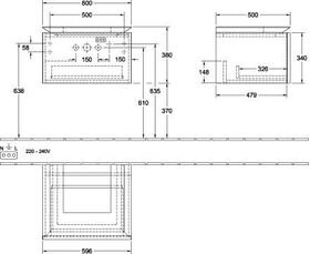 V&B Waschtischunterschrank LEGATO 600x380x500mm Glossy White