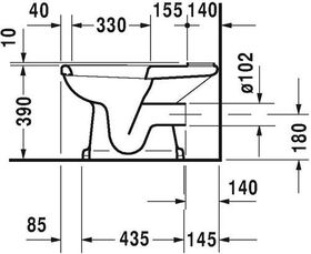 Duravit Stand-WC 1930 tief, 355x665mm Abgang waagrecht weiß WG