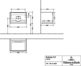 V&B Waschtischunterschrank SUBWAY 3.0 622x429x478mm f SWT Gri Vo bl Br w