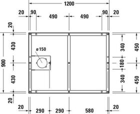 Duravit Fußgestell für Duschwanne Tempano 1200x900mm