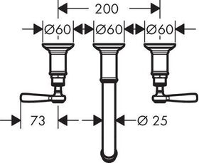 3-Loch Waschtischarmatur AXOR MONTREUX DN 15 UP f Wd-mon m Hebelgr. bru red go