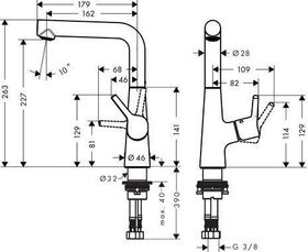 HG EH-WT-MI 210 TALIS S DN 15 m Ablgrt G 1 1/4Zoll Schw-ausl chrom