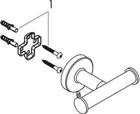 HG Doppelhaken LOGIS UNIVERSAL Wandmontage chrom