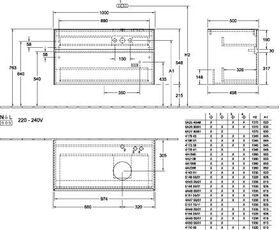 V&B Waschtischunterschrank COLLARO 100x54,8x50cm WT re m LED-B. White Matt