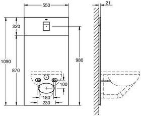 Grohe Design-Glasplatte SKATE C für Rapid SL und Uniset moon white