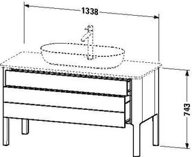 Duravit Waschtischunterbau LUV 743x1388x570mm taupe seidenmatt