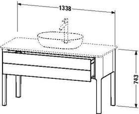 Duravit Waschtischunterbau LUV 743x1388x570mm lichtblau seidenmatt