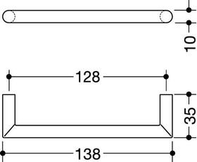 Möbelgriff 562.10B128 PA 98 signalweiß ma 128mm D.10mm HEWI