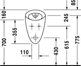 Duravit Urinal STARCK 1 320x285mm, ohne Deckel, ohne Fliege weiß