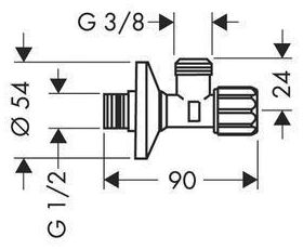 Eckventil AXOR mit Feinfilter chrom