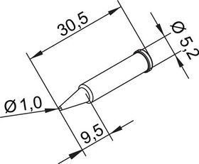 Lötspitze Ser.102 bleistiftspitz B.1mm 0102 PDLF10/SB ERSA