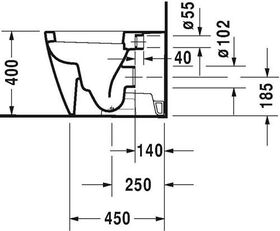 Duravit Stand-WC STARCK 2 BACK-TO-WALL tief 370x570mm Abgang waagerecht weiß WG