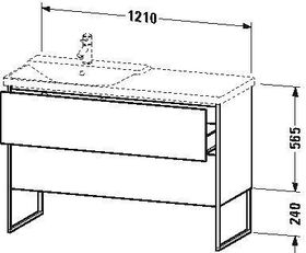 Duravit Waschtischunterbau XSQUARE Be links 805x1210x473mm weiß seidenmatt