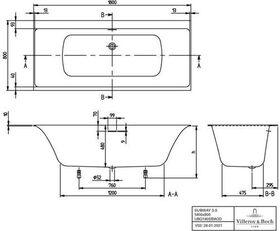 V&B Whirlpoolsystem SUBWAY 3.0 Airpool Entry Tech. Pos 2 we