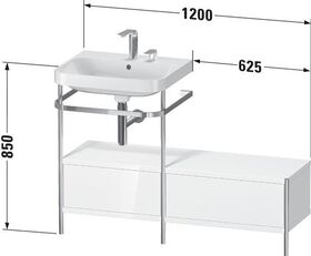 Duravit Waschtischset HAPPY D.2 PLUS 1200x490mm 2 Hahnlöcher weiß supermatt